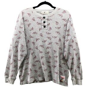 VTG Warner Bros Looney‎ Tunes Henley Size S Gray Tazmanian Devil T Shirt 90s